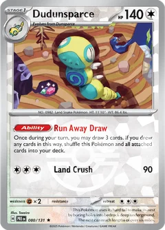 Dudunsparce Poke ball Holo 80